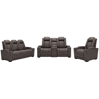 Hyllmont 3 Piece Faux Leather Reclining Living Room Set -  Signature Design by Ashley, PKG008954