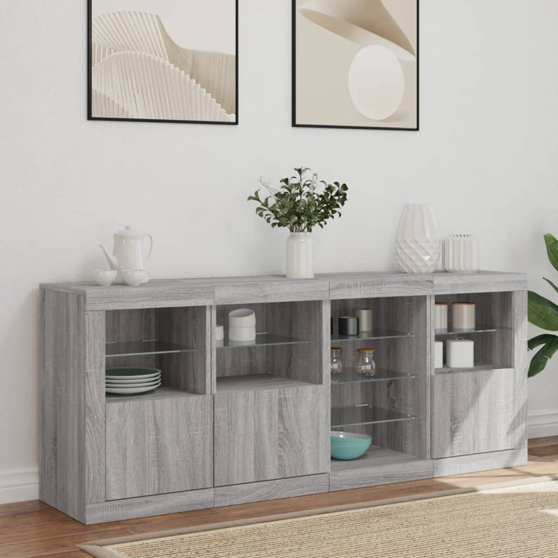 Azarea 164 cm W Sideboard, Grey Sonoma