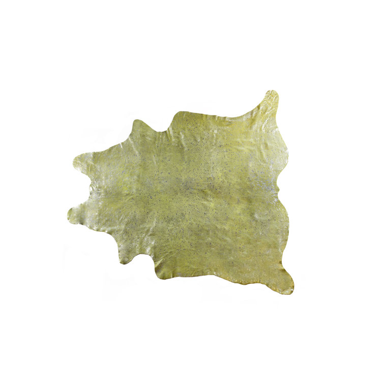 Houchin Handmade Cowhide Lime Area Rug