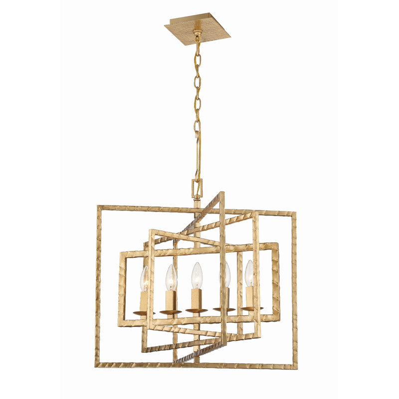 Lustre doré antique à 5 lumières Lottie