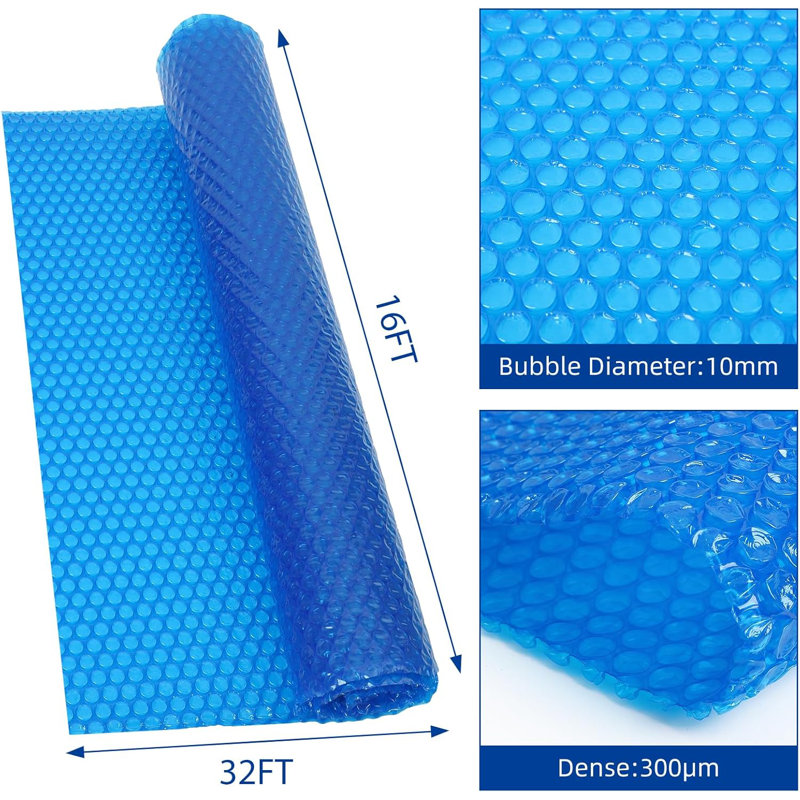 Couverture solaire pour piscine, couverture solaire 12mil pour piscine hors-terre et creusée 1200Series, L 32 po x P 16 po