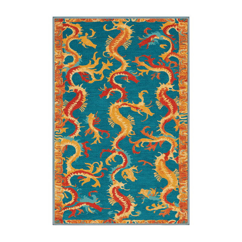  Tapis hawaïen lavable Seahores, Rectangle 4pi x 6 pi