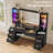 59.1" Fluted Wood Makeup Vanity Desk With Mirror And Led Lights, Large Vanity Dressing Table, 8 Drawers, 2 Glass Cabinets, With Charging Station, Black-1797571269