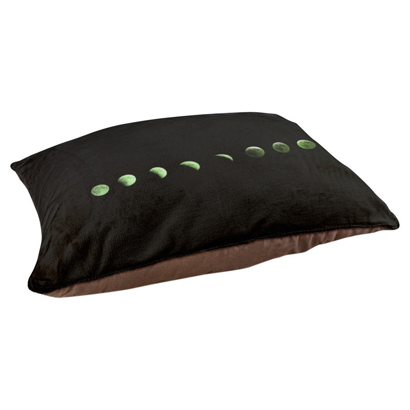 Coussin de conception lune phases Burien, Vert / brun foncé, L 42 po x l 52 po