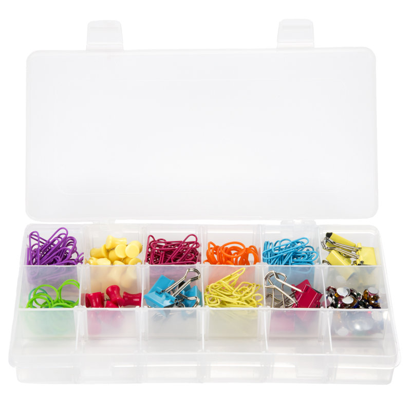 Stalwart Portable Tool Box - Small Parts Organizer and Customizable Compartment for Hardware, Crafts, Pink