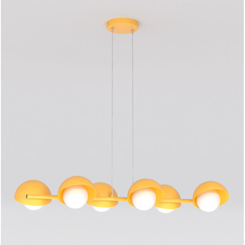 - Light Matt Pendant, Orange, 6 Lights