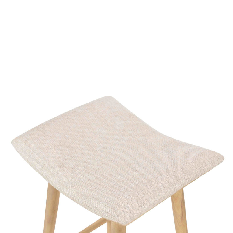 Union Wallis Belfast Solid Wood Stool, Bar Stool (30" Seat Height), Rayon/Viscose - Essence Natural/Light Parawood