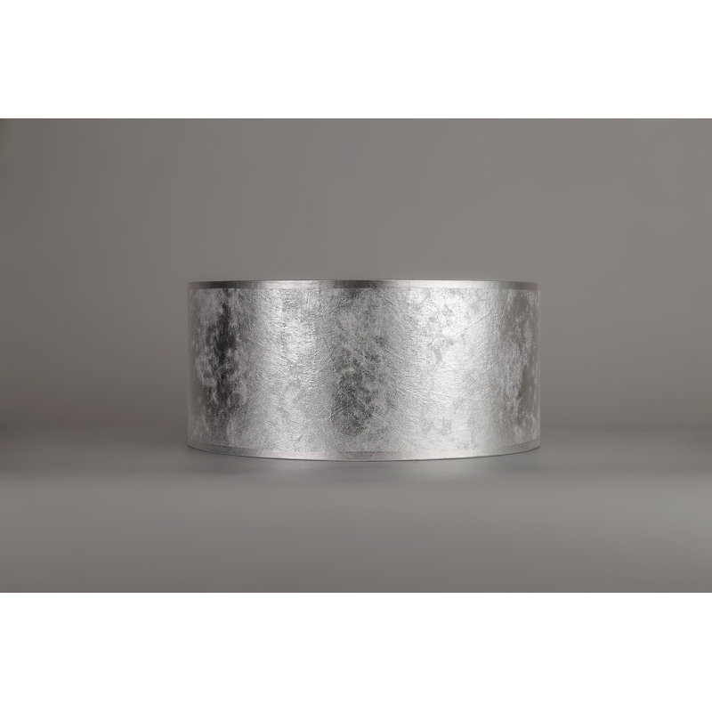 Cotton Drum Lamp Shade, Silver, 20cm H x 50cm W x 50cm D
