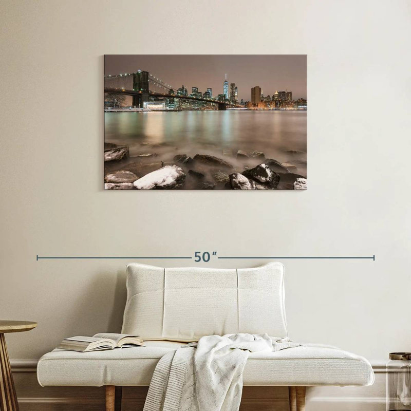 Ravi Winter Brooklyn Bridge, 24" H x 36" W