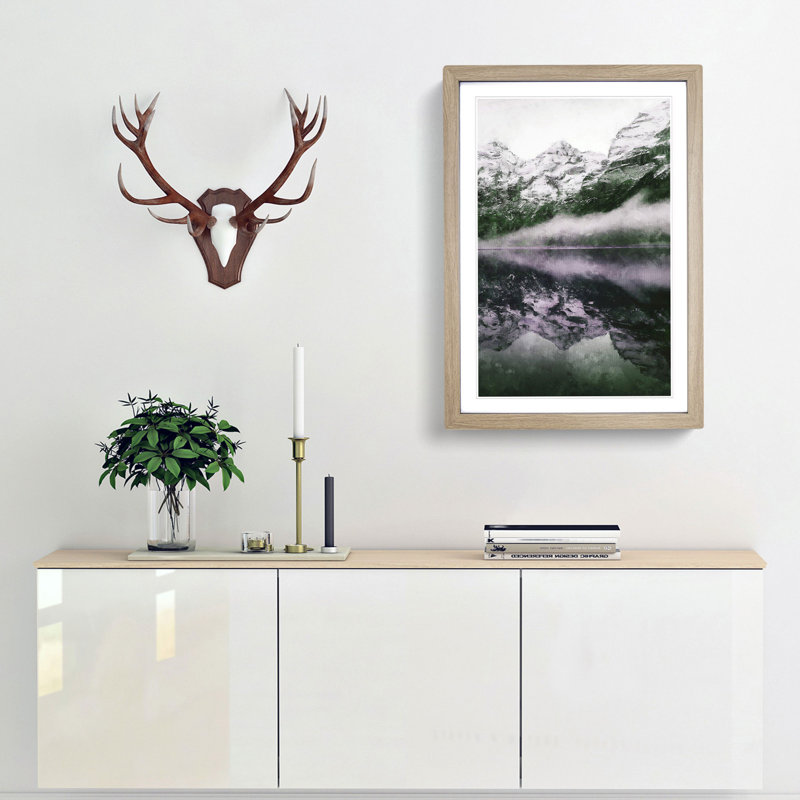 Oeschinen Lake in Switzerland - Picture Frame Graphic Art Print, Oak Framed, 33cm H x 24cm W x 2cm D