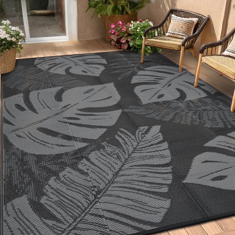 Outdoor Rug Waterproof Reversible Plastic Straw Rug Foldable Patio Rugs UV Resistant Camping Mat Modern Outdoor Carpet for Garden Deck