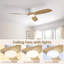Ventilateur de plafond blanc mat 52 pouces avec moteur à courant continu à 3 pales ABS et fonction réversible