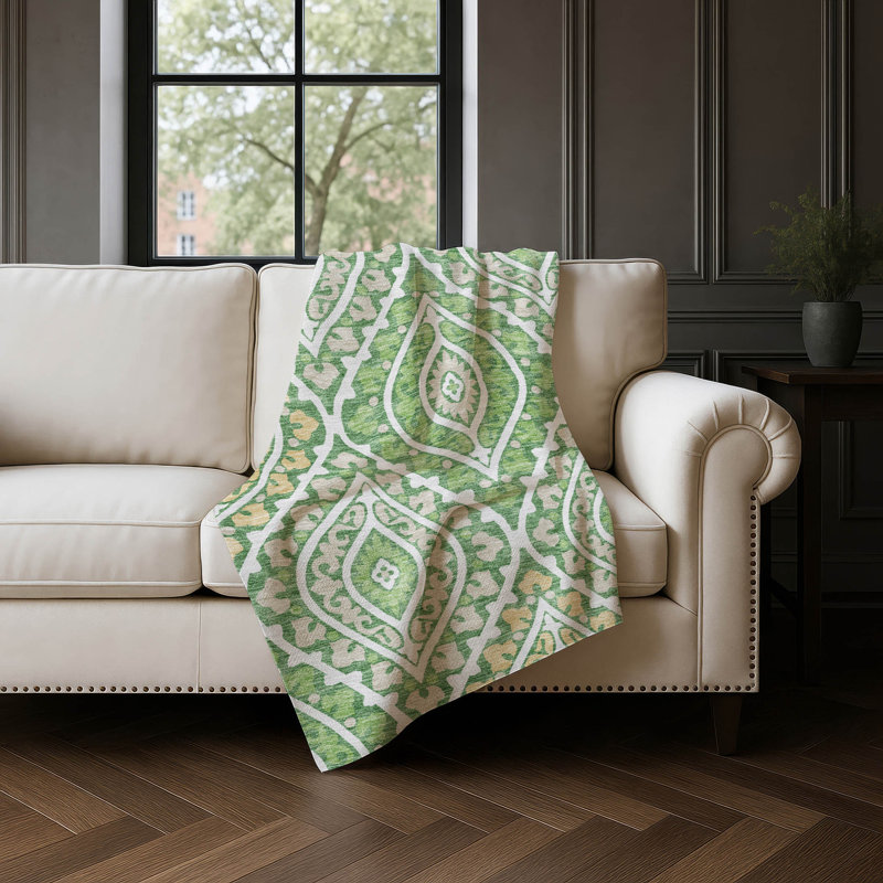Jeté en laine Sherpa ASB761 Addison, Vert