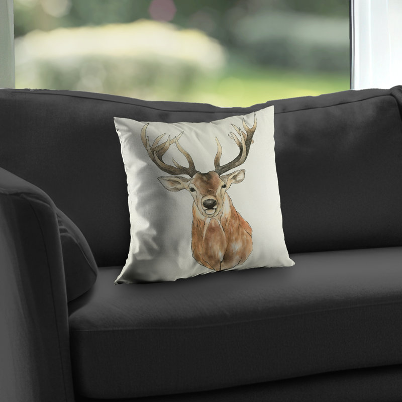 Front Deer Portrait - Brown Holidays – Throw Pillow Cover Only, Double-Sided Print, Insert Not Included