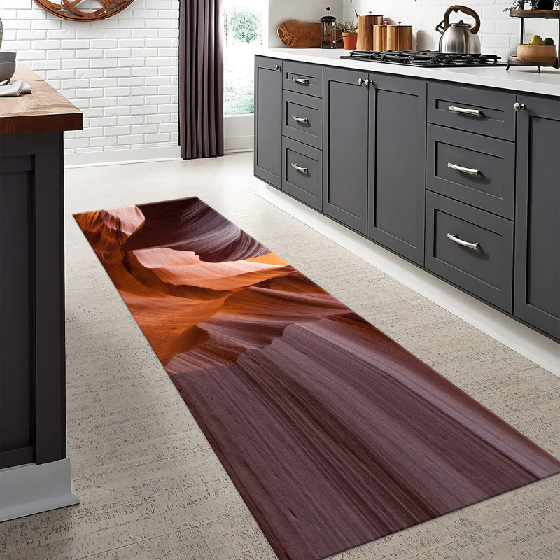 Soft Pile Printed Rug Featuring a Botanical Leaf Pattern in a Harmonious Blend of Cool Tones for a Relaxing and Aesthetically Pleasing Home Decor Accent Piece