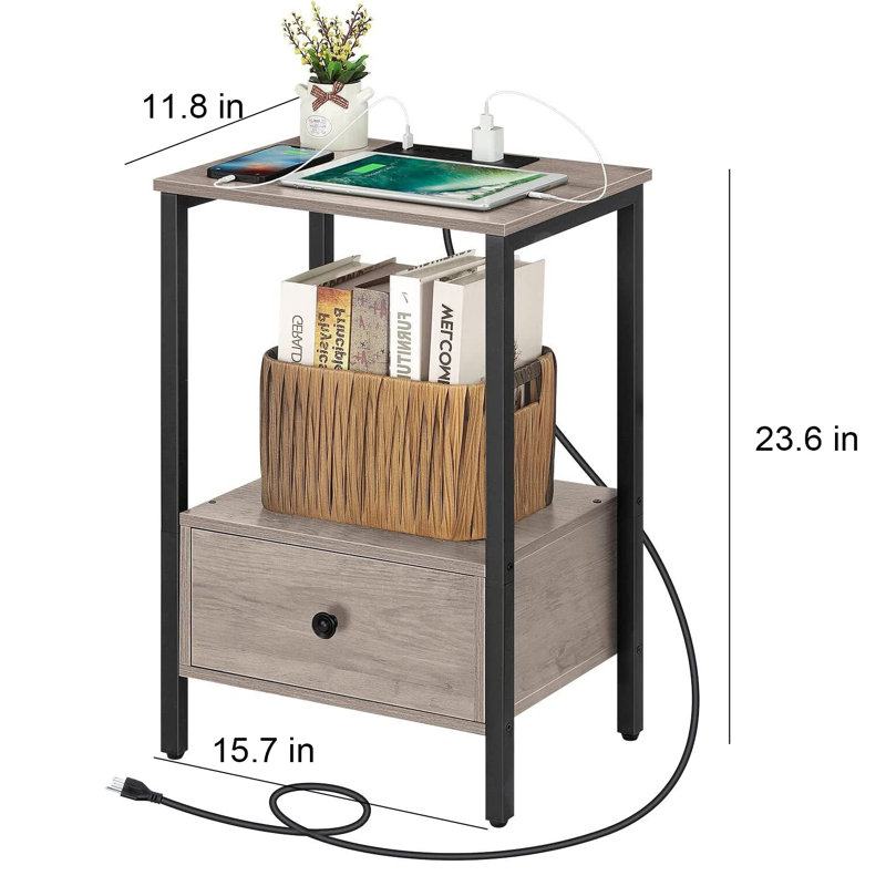 Table de bout Frame avec rangement et prises intégrées