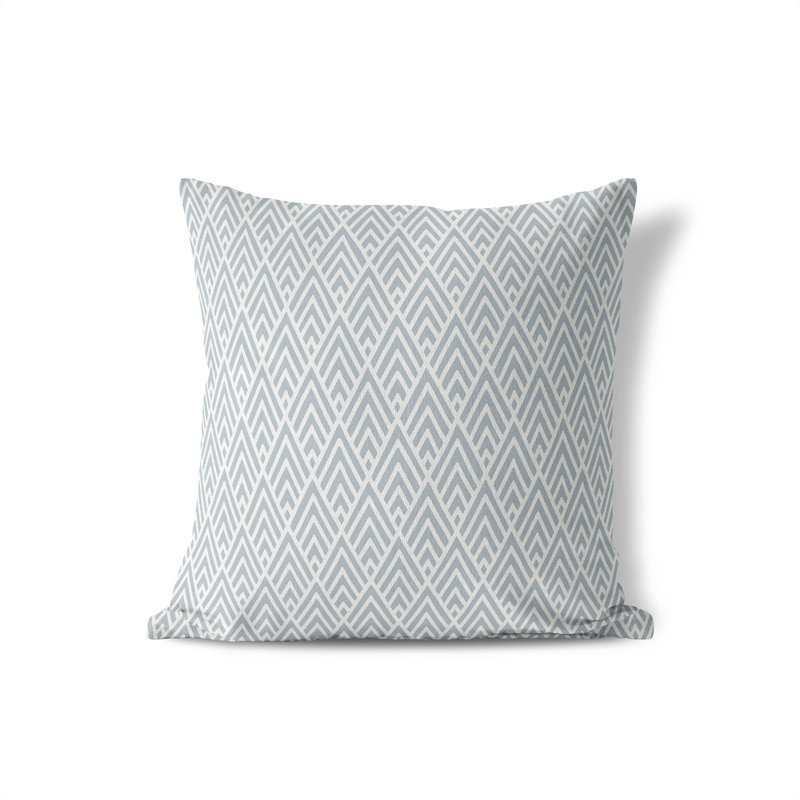 Coussin Chevron Spike, H 18 po x l 18 po, Bleu ardoise / bleu