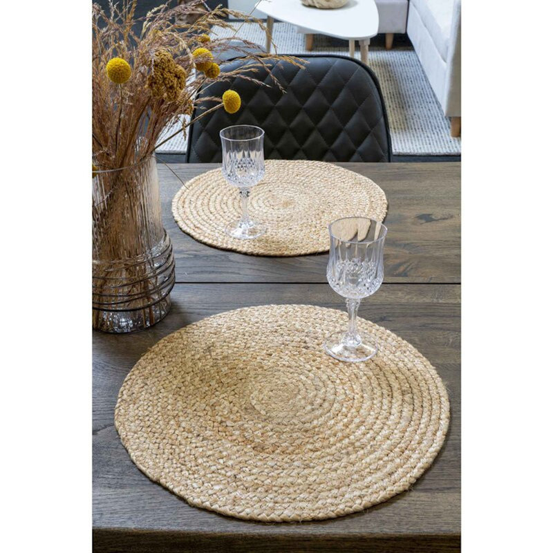Franzella Jute No Pattern Round Placemat