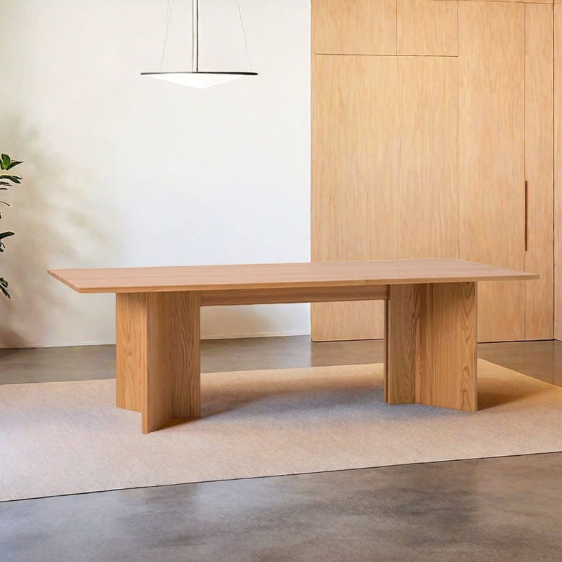 Table de salle à manger en chêne, 29.53''H x 94.49''L x 35.43''W, Brun