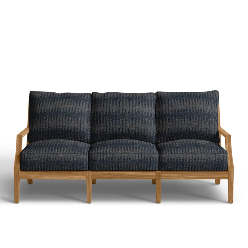 Haley Teak Sofa - Natural Teak, Natural Teak, No welt + Standard fill, Perigold Linnaeus Clay