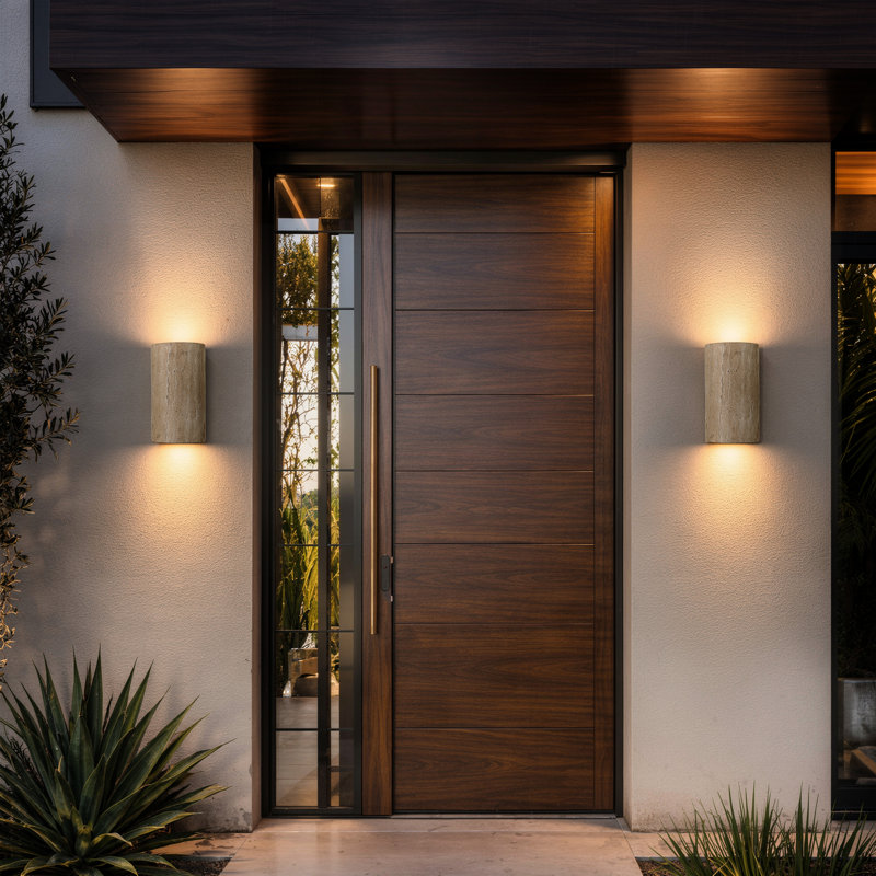 H10" Organic Modern Natural Travertine Integrated LED Up & Down Wall Sconce