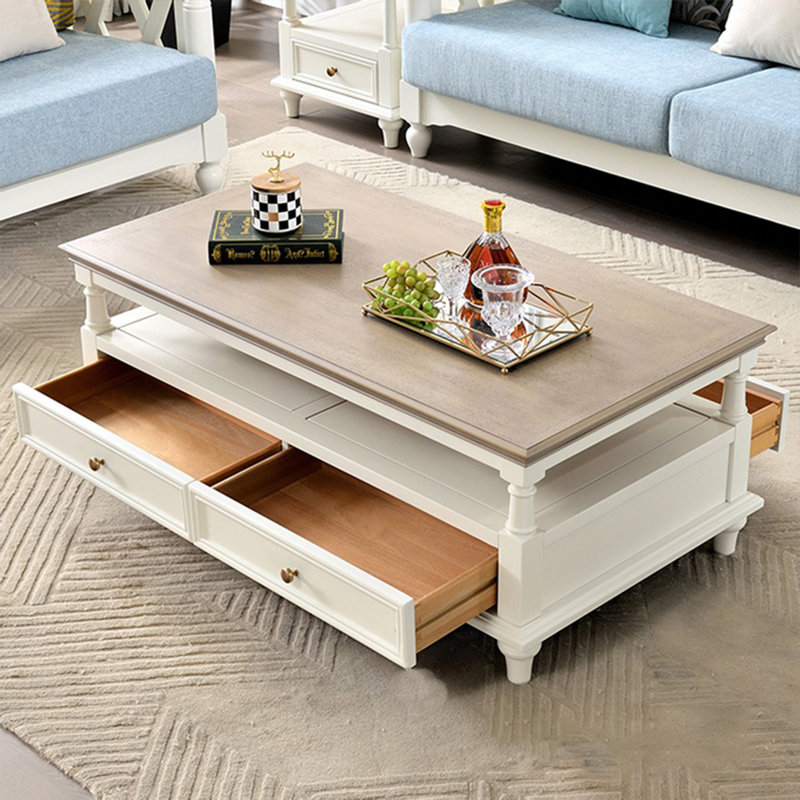 Table basse élégante de style américain, H 19,69 po x l 47,24 po x P 27,56 po, Kaki