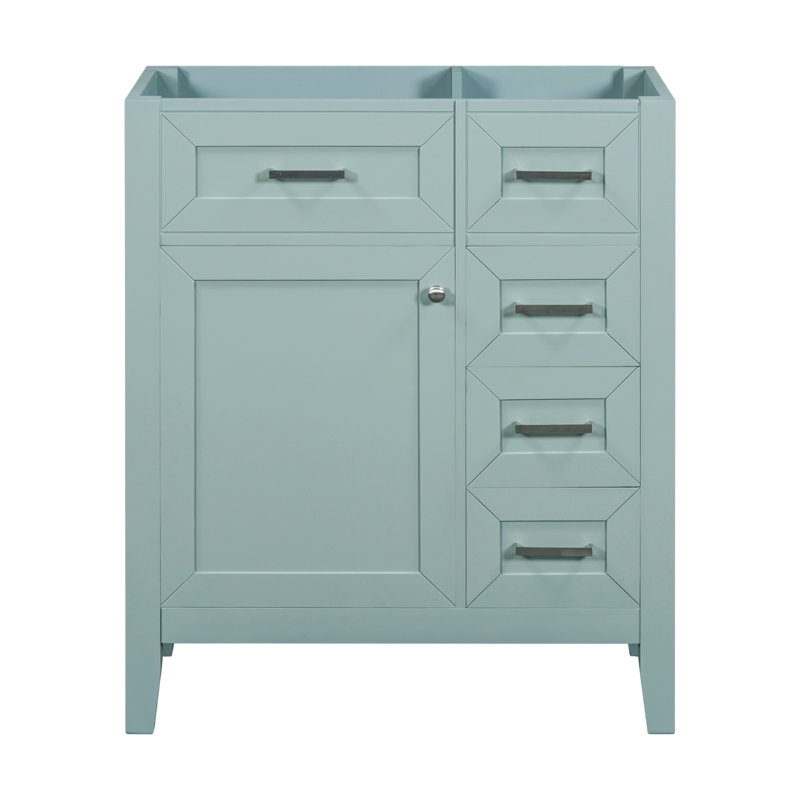 Meuble-lavabo de 30 po sans lavabo, base d'armoire seulement, armoire de salle de bain avec tiroirs, structure solide et panneau de fibres à densité moyenne
