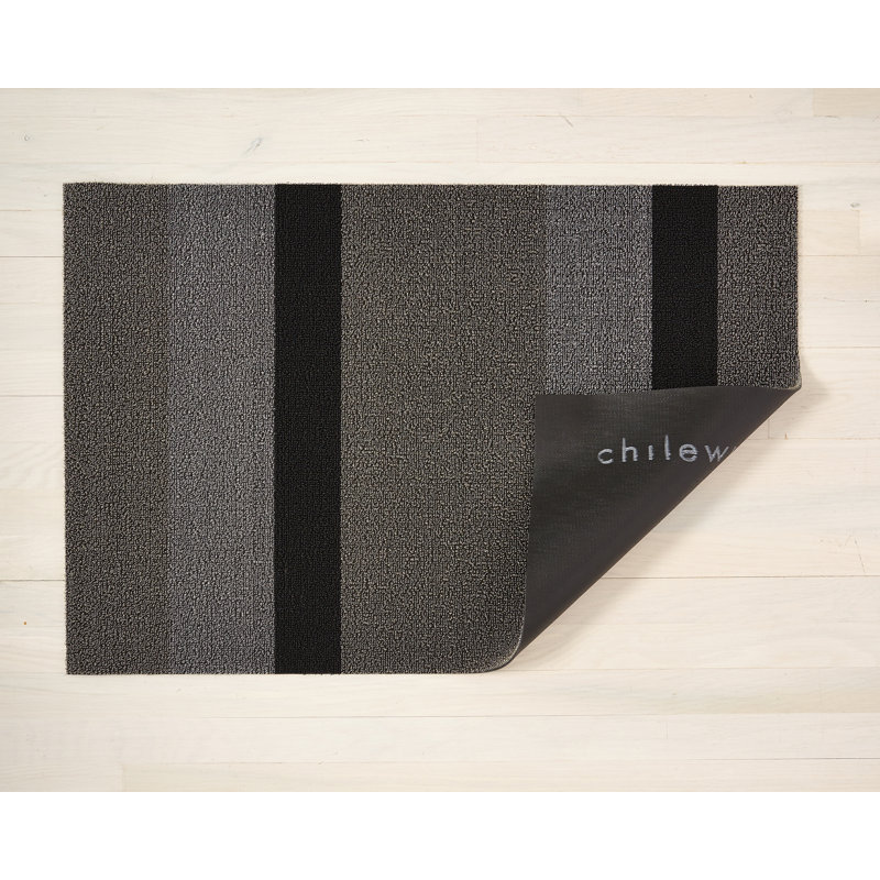 Striped No Holiday Doormat, Silver/Black, 0.6cm H x 61cm W x 91cm L