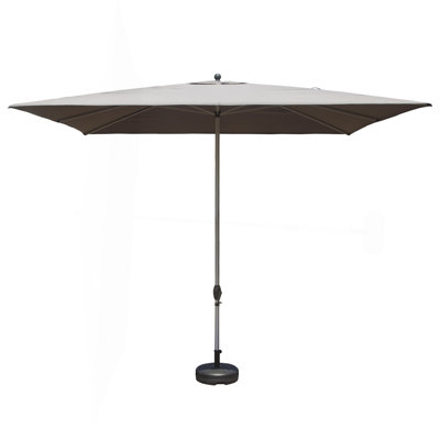 Rectangle Patio Umbrella With Crank Lift And Tilt Function, Grey (Base Not Included)