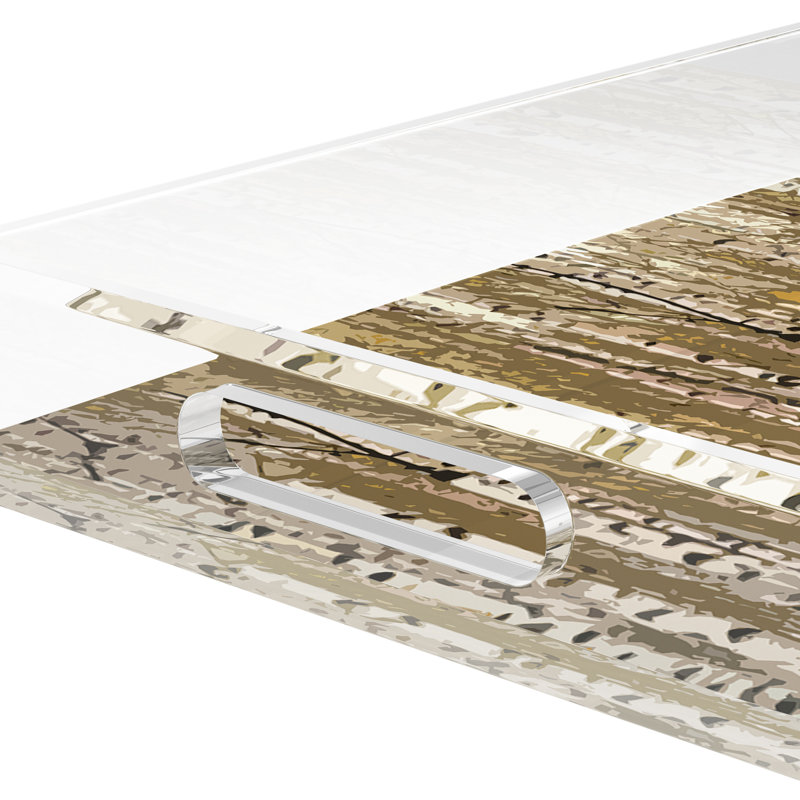 Plateau rectangulaire en bouleau, 22.5"W x 14.5"D x 2"H, Brun