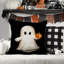 Housse de coussin d'Halloween 20 x 20 pouces fantôme citrouille décoration maison de ferme de vacances pour canapé canapé (noir) AA181-20-102565423-102565424