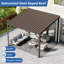 Pergola murale de terrasse avec toit en acier galvanisé incliné-114248692-119304846