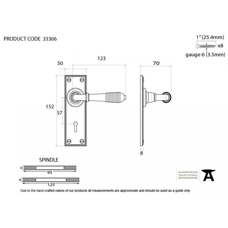 Reeded Lock Door Handle Kit, Polished Chrome