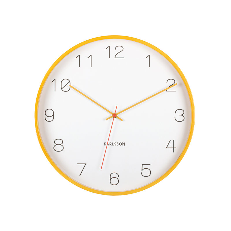 Manufactured Wood Wall Clock, Yellow