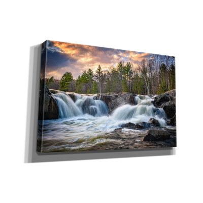 'Sunset At Swift River Falls' by Rick Berk Canvas Wall Art