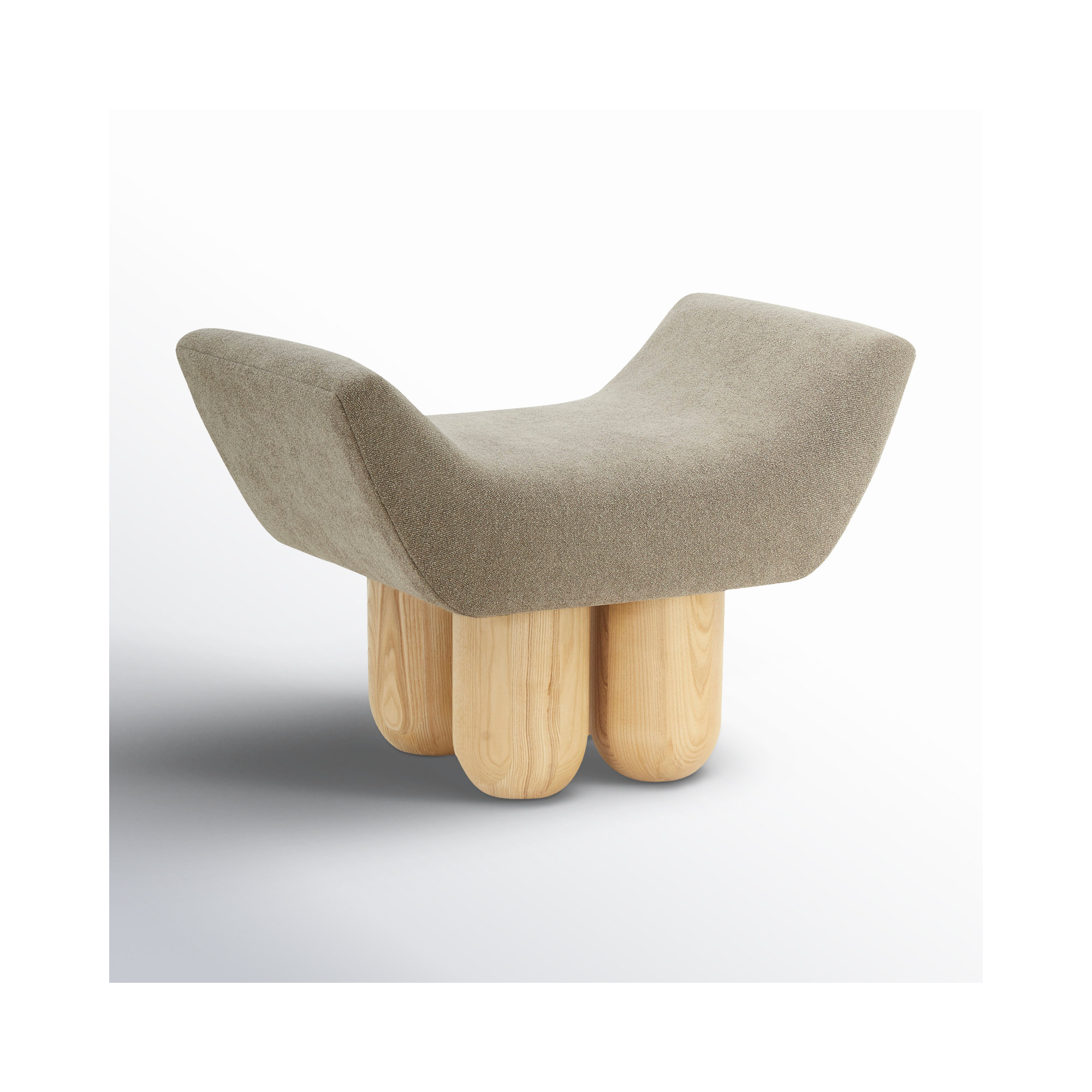 Lydie Upholstered Ottoman, Dark Brown Fabric