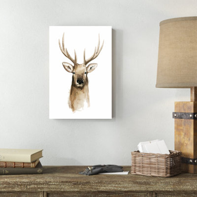 Reproduction d’art sur toile tendue « Watercolor Elk portrait II » par Grace Popp
