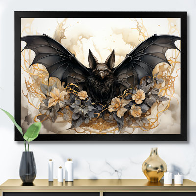 Minimalist Bat Silhouette - Animal Bat Wall Art