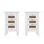 3 Drawers Rattan Nightstands Set Of 2