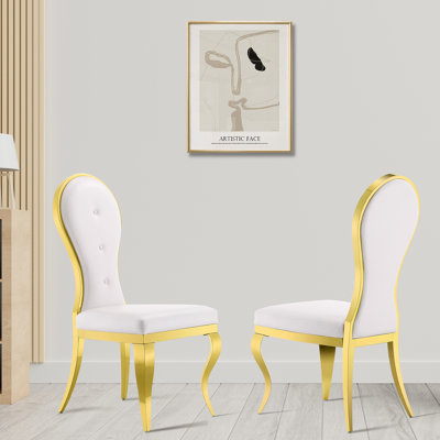 Khyree 19.3'' H Tufted Faux Leather Upholstered Side Chair