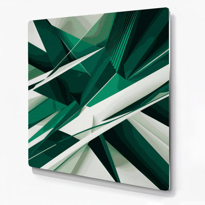 Geometric Abstraction 33 Green Metal Wall Art
