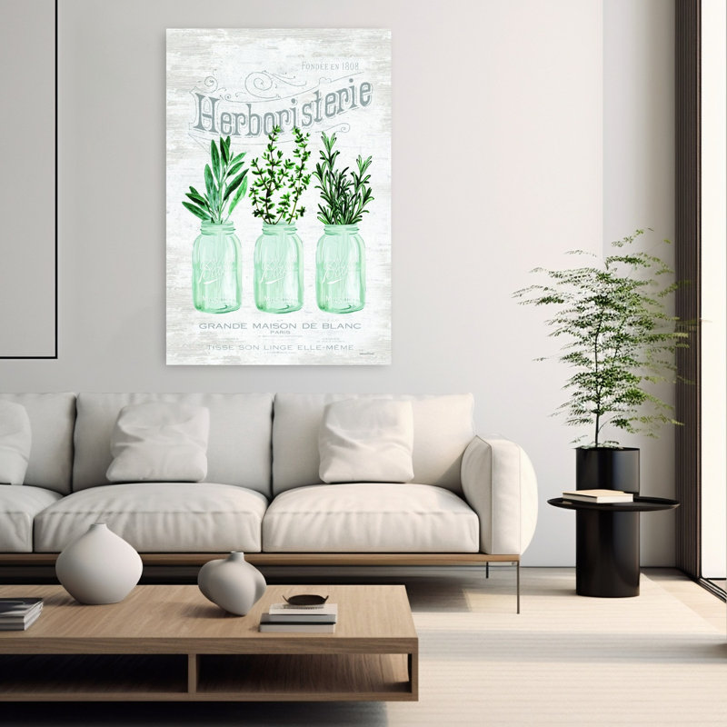 Charming Kitchen Herbs Spring Art, 60" H x 40" W