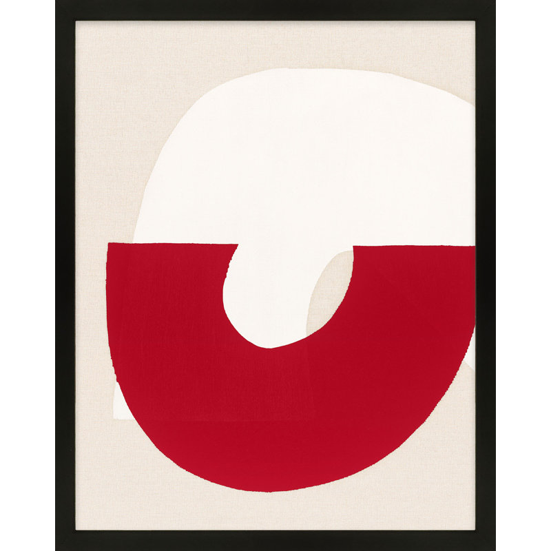 Éléments en rouge 2 par Katy Montica - Art mural encadré, Cadre noir, H 38 po x l 30 po