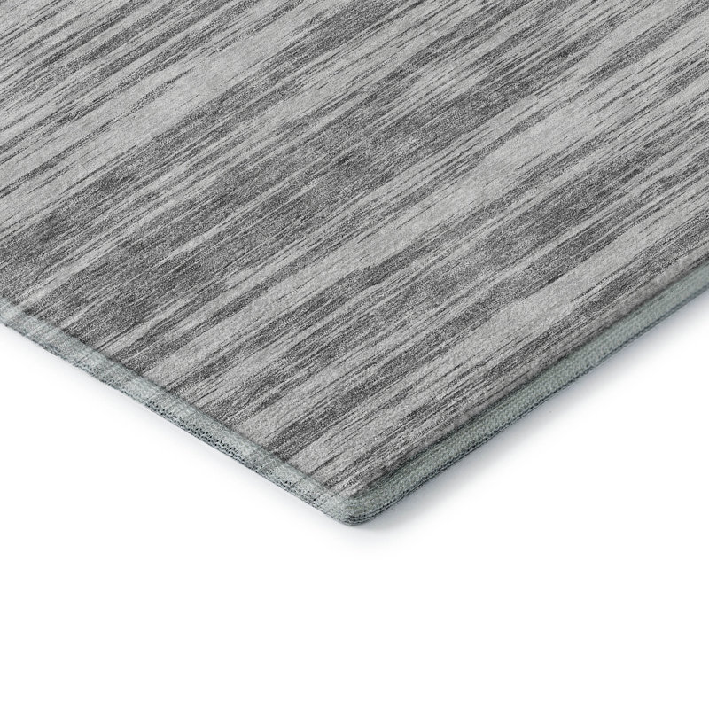 Premium Machine Washable Prisco Gray Rug, Rectangle 10' x 14'