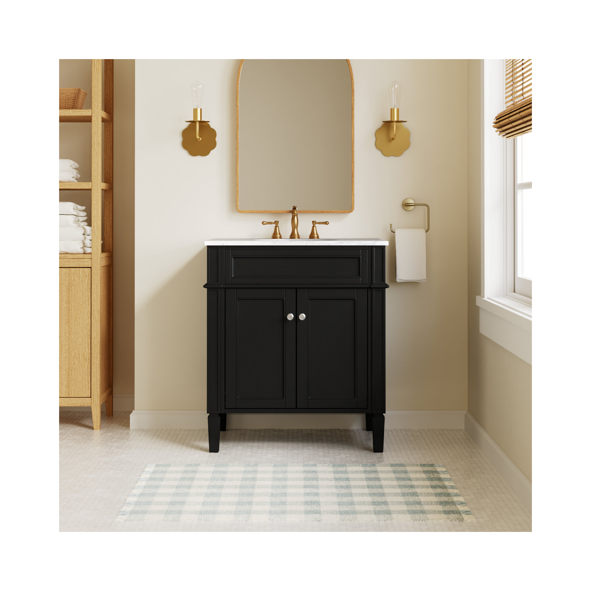 Rivers 30'' Single Bathroom Vanity, Black