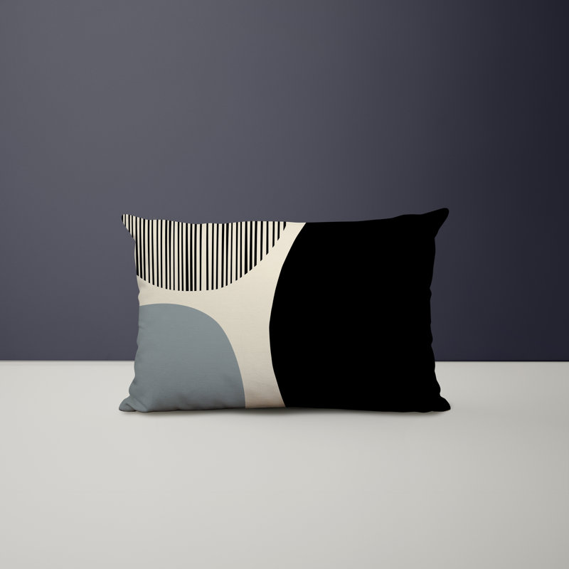 Housse et insert de coussin rectangulaire intérieur / extérieur en polyester / mélange de polyester Chamu, Gris
