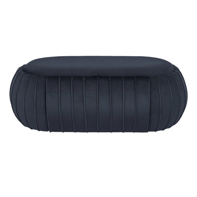 Banc de rangement rembourré en velours Laxmy