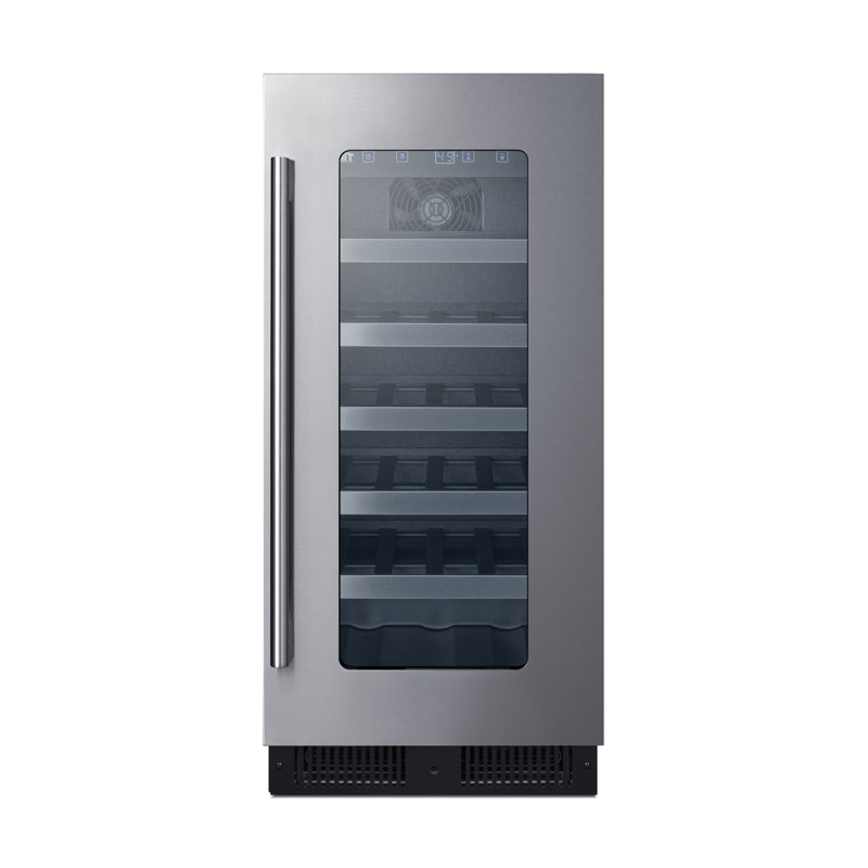 Stainless Steel 23-Bottle Single Zone Wine Refrigerator with Glass Door