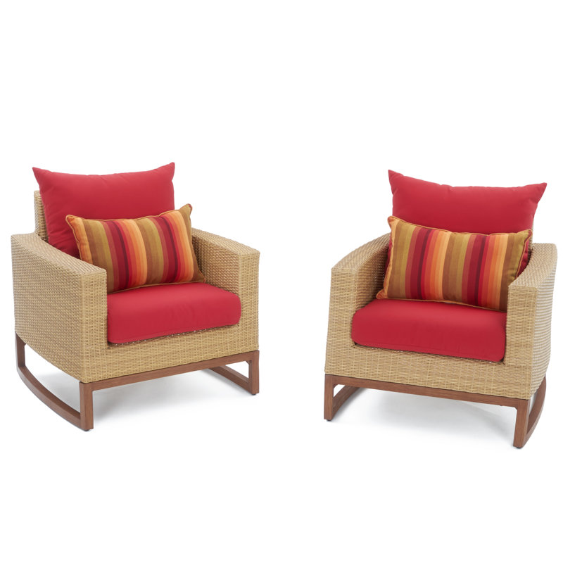 Tullio Outdoor Lounge Chair , Sunbrella® Cushions Included, Canvas Jockey Red Sunbrella® Canvas