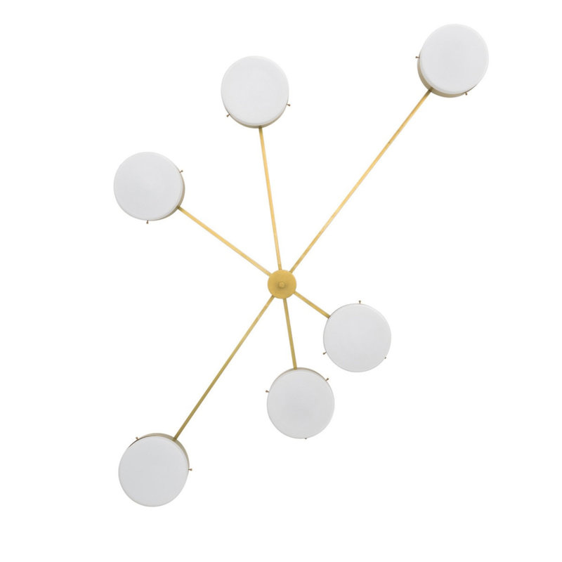 Lustre sphérique clair Spoutnik effervescence, Cuivre, Clair, 57" Width x 62" Depth x 8" Height